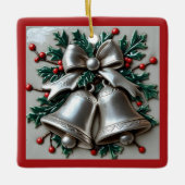 Gewoon Silver Bells kerst Keramisch Ornament (Voorkant)