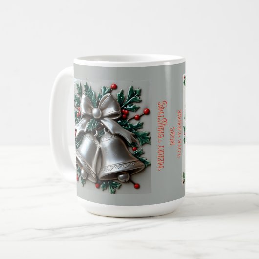 Gewoon Silver Bells kerst Koffiemok (Voorkant links)