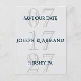 Gewoon Silver Save the Date Briefkaart