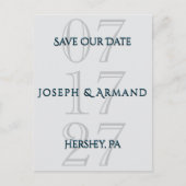 Gewoon Silver Save the Date Briefkaart (Voorkant)