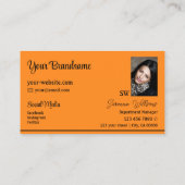 Gewoon Sinaasappel zwarte strepen met Monogram en  Visitekaartje (Achterkant)