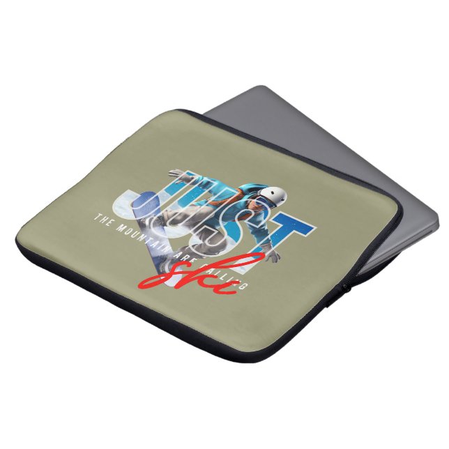 Gewoon skiën | 13 inch laptop sleeve (Voorkant top)