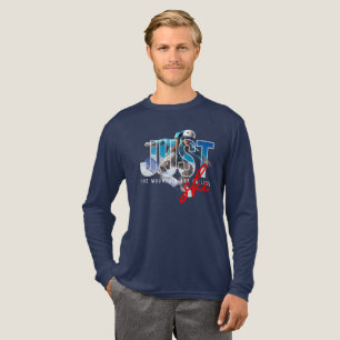 Gewoon Skiën (donkere modus) Heren Lange Mouwen Tri-Blend Shirt