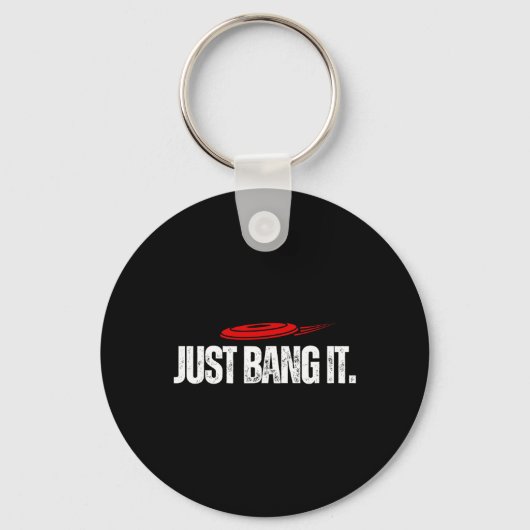 Gewoon Slaan. Grappig Disc Golf Cadeau Disc Golfer Sleutelhanger (Voorkant)