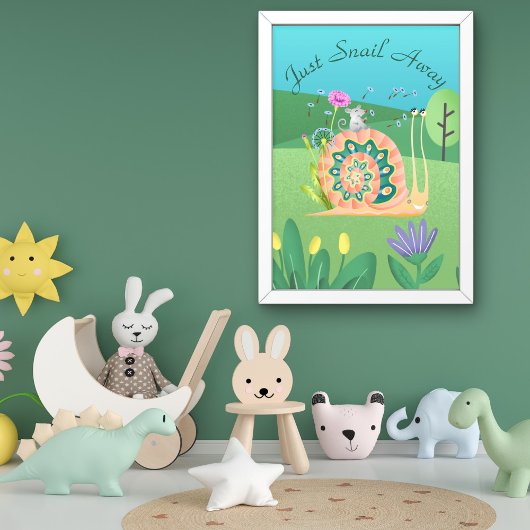 Gewoon slakken slenteren Mooie slak Foto Afdruk