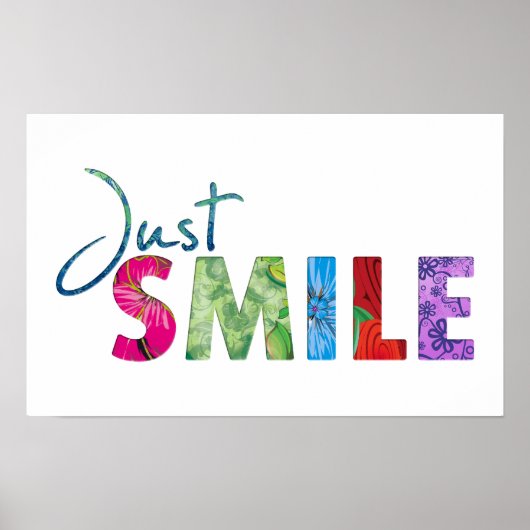 Gewoon Smile Happy Quote 01 Poster (Voorkant)