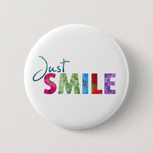Gewoon Smile Happy Quote 01 Ronde Button 5,7 Cm