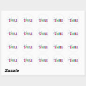 Gewoon Smile Happy Quote 01 Ronde Sticker (Vel)