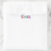 Gewoon Smile Happy Quote 01 Ronde Sticker (Tas)