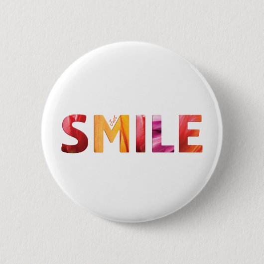 Gewoon Smile Happy Quote 04 Ronde Button 5,7 Cm (Voorkant)