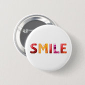 Gewoon Smile Happy Quote 04 Ronde Button 5,7 Cm (Voorkant /achterkant)