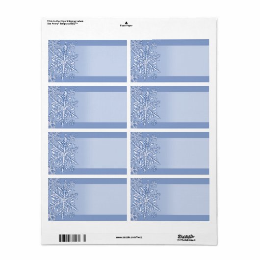 Gewoon sneeuwvlokken Blank Verzendlabels Etiket (Full Sheet)