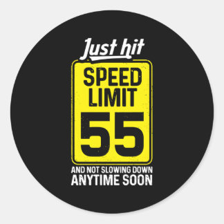 Gewoon snelheidslimiet van 55 en geen vertraging ronde sticker