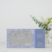 Gewoon Snowflake Art Horizontale Fotokaart 1 Feestdagenkaart (Staand voorkant)