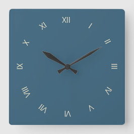 Gewoon staal Blauw Vierkante Klok