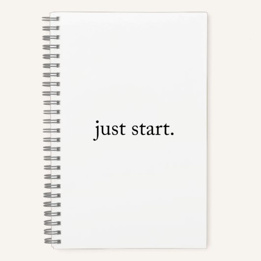 Gewoon Start Inspirerende Spreuk Spiraal Notebook Notitieboek (Voorkant)