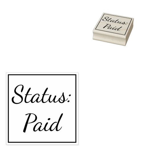 Gewoon "Status: betaald" Rubberstempel (Gestempeld)