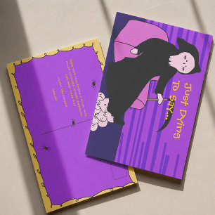 Gewoon stervend om schattige Grim Reaper Halloween Briefkaart