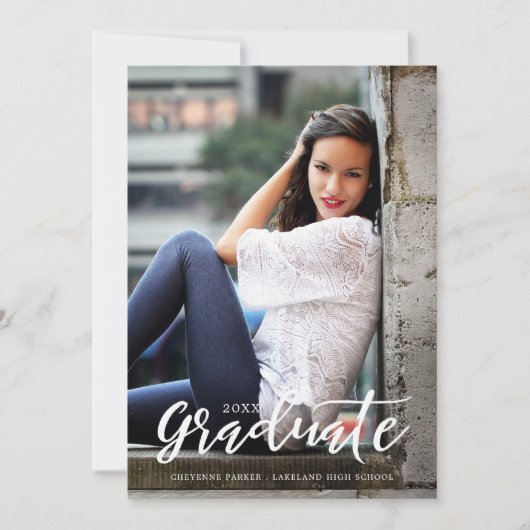 Gewoon stijlvol | Aankondiging Afstuderen | Wit (Voorkant)