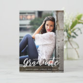 Gewoon stijlvol | Aankondiging Afstuderen | Wit (Staand voorkant)