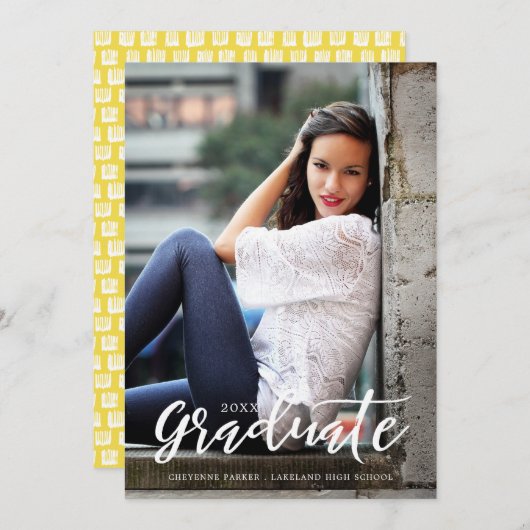 Gewoon stijlvol | Aankondiging Afstuderen | Wit (Voorkant / Achterkant)