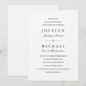 Gewoon stijlvol | Zwart-wit bruiloft Kaart (Voorkant / Achterkant)