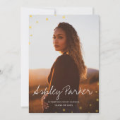 Gewoon Stippen Foto Afstuderen aankondigingskaart Aankondiging (Voorkant)