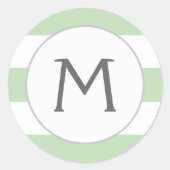 Gewoon strepen Monogram Stickers / Mint (Voorkant)