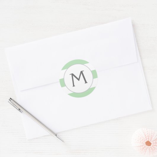 Gewoon strepen Monogram Stickers / Mint (Envelop)