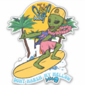 Gewoon surf, niet mijn melodie hard maken sticker (Voorkant)