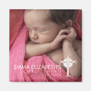 Gewoon Sweet Cross Christening Foto Keepomwille Magneet