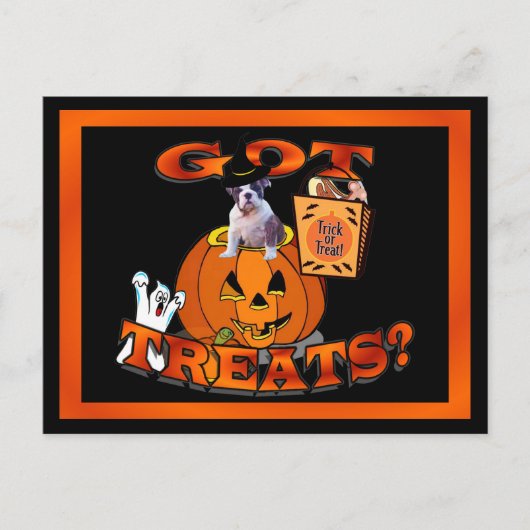 Gewoon te stommerik met een bulledog puppy Peking Briefkaart (Voorkant)