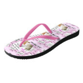 Gewoon Teenslippers met gehuwde roze en witte huwe (Schuin)