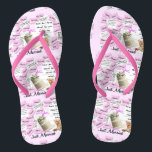 Gewoon Teenslippers met gehuwde roze en witte huwe<br><div class="desc">Bride's bruiloft alleen gehuwde Teenslippers van Roze en Witte Honeymoon. Voeg de naam van bruid en bruidegom of trouwdatum toe.</div>
