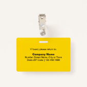 Gewoon tekst met gele foto's van werknemers badge (Achterkant met clip)