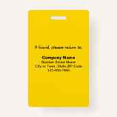 Gewoon teksten met foto's van werknemers met gele  badge (Achterkant)