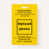 Gewoon teksten met foto's van werknemers met gele  badge (Voorkant)