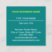 Gewoon Tekstontwerp aan de voorzijde van Blauwgroe Vierkante Visitekaartje (Voorkant)