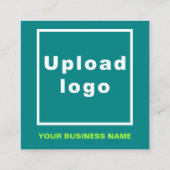 Gewoon Tekstontwerp aan de voorzijde van Blauwgroe Vierkante Visitekaartje (Achterkant)