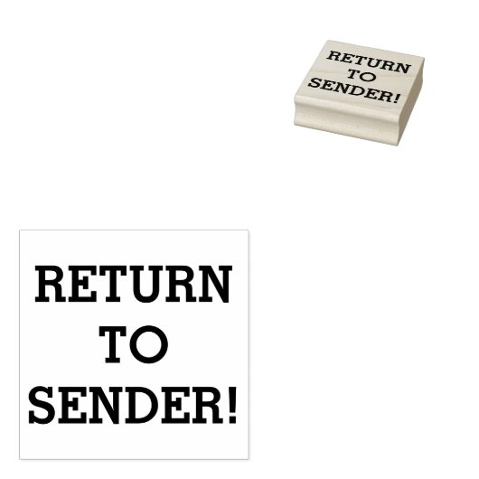 Gewoon "TERUG NAAR VERZENDING!" Rubber Stempel (Gestempeld)