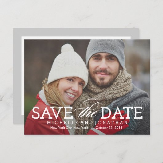 Gewoon tijdloos opslaan van de datum Briefkaart (Voorkant / Achterkant)