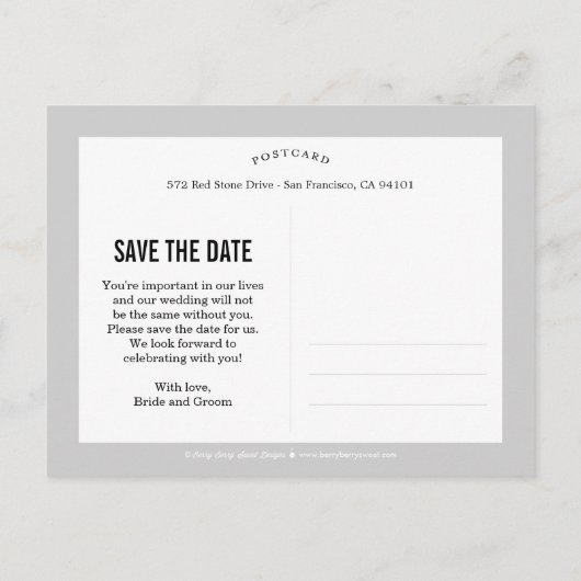 Gewoon tijdloos opslaan van de datum Briefkaart (Achterkant)