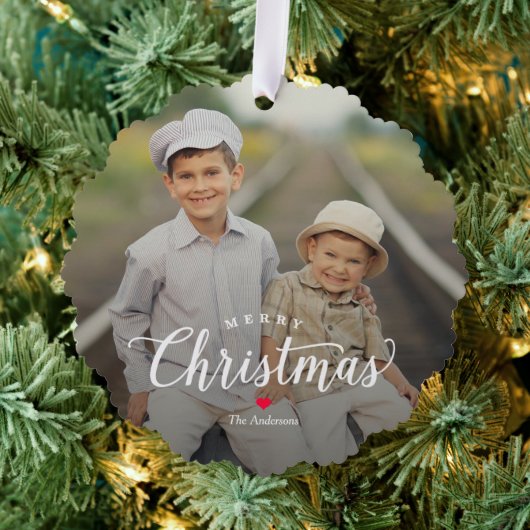 Gewoon tijdloze foto Ornament Christmas Kaart (Insitu (Drie))