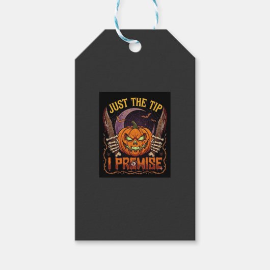 Gewoon Tip Premise Halloween Pompoen Bloederige Me Cadeaulabel (Voorkant)
