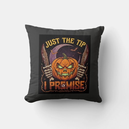 Gewoon Tip Premise Halloween Pompoen Bloederige Me Kussen (Voorkant)
