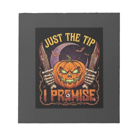 Gewoon Tip Premise Halloween Pompoen Bloederige Me Notitieblok (Voorkant)