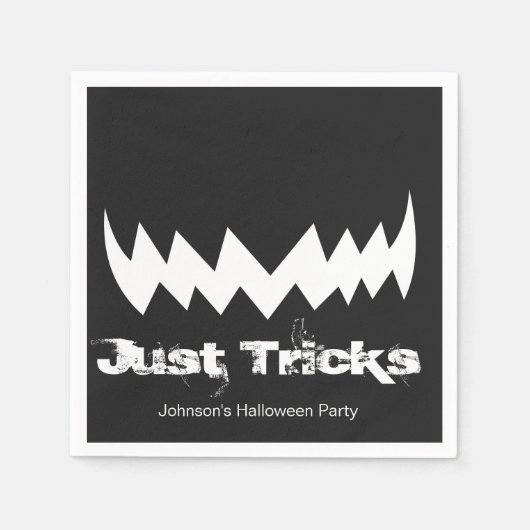 Gewoon Tricks Evil Smile Halloween Servet (Voorkant)