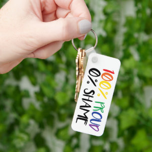 Gewoon trots, geen schaamte   Regenboog Gay Pride Sleutelhanger