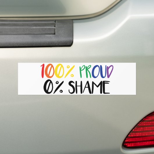 Gewoon trots niet schaamte | Rainbow Gay Pride T-S Bumpersticker (Op auto)
