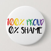 Gewoon trots niet schaamte | Rainbow Gay Pride T-S Ronde Button 7,6 Cm (Voorkant)